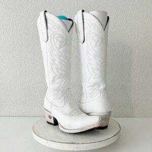 Lane MEGAN MORONEY Smokeshow Womens Cowboy Boots White Western Tall Snip Toe 6